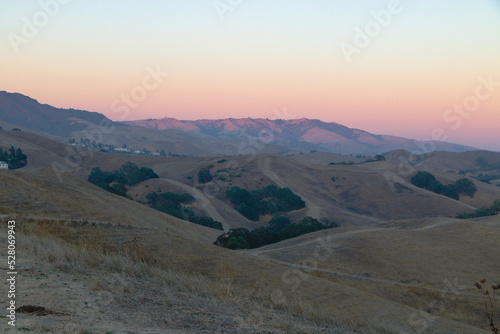 Last light on the hills of the Diablo Range, Danville, California