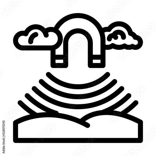 geomagnetic storm line icon vector. geomagnetic storm sign. isolated contour symbol black illustration