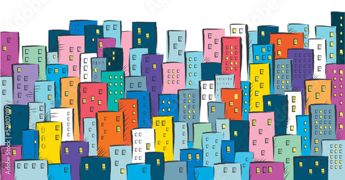 città, paesaggio urbano, case, palazzi