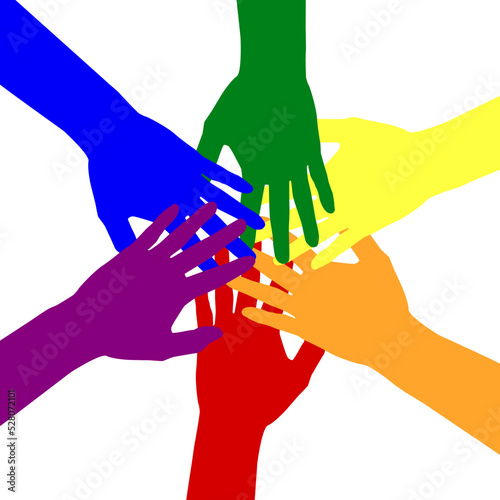 group of hands LGBT symbol