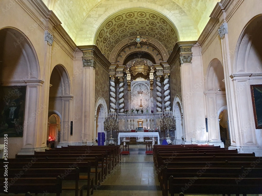 Nave of the monastery church of San Salvador, Mallorca, Balearic Islands, Spain