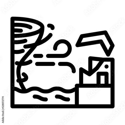 typhoon weather line icon vector. typhoon weather sign. isolated contour symbol black illustration
