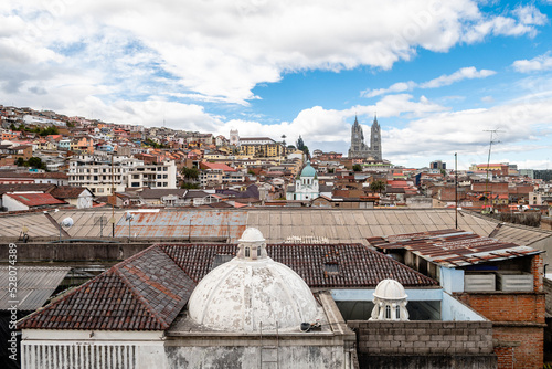 street view of quito old town, ecuador
