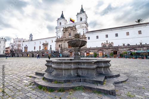 street view of quito old town, ecuador