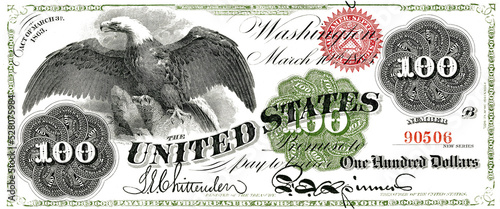 Obraz na płótnie 1863 US 100 Legal Tender note
