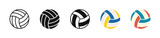 Volleyball ball icon set. Sport ball symbol. Vector EPS 10