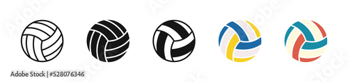 Volleyball ball icon set. Sport ball symbol. Vector EPS 10