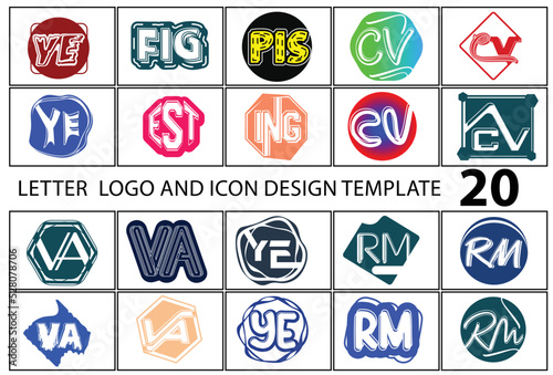Letter logo and icon design template bundle