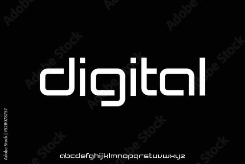 Unique modern digital display font vector