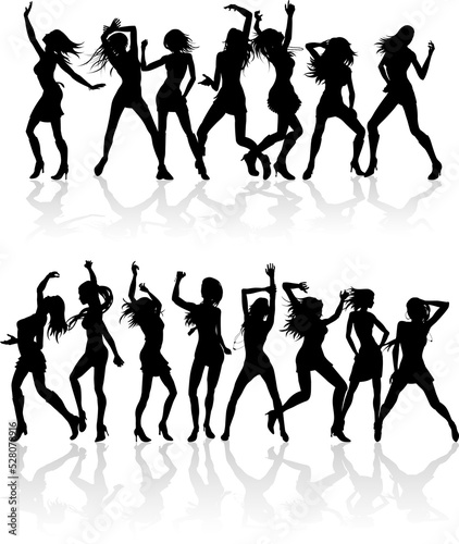 Beautiful women dancing sil...