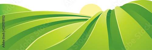 Idyllic green fields with s...