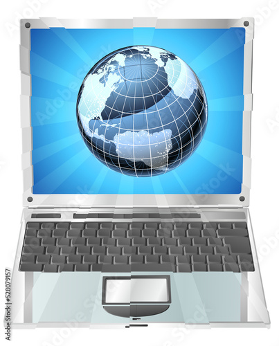 Laptop globe concept