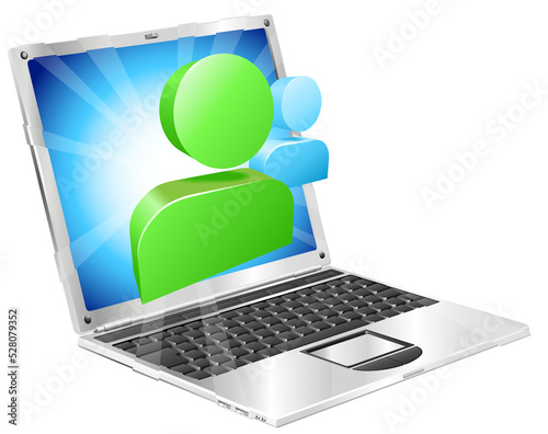 Social media icon laptop co...