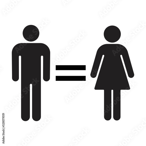 Man Equal To Woman Gender Equality Concept Design