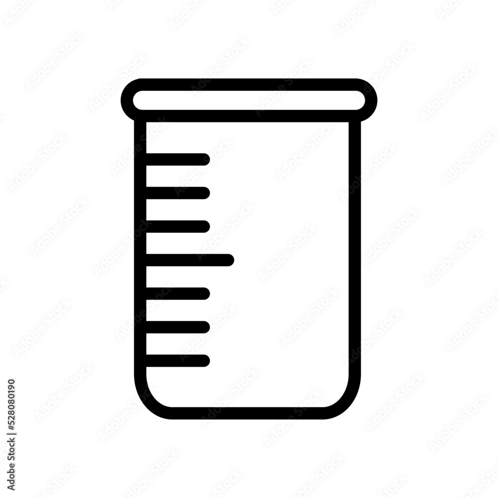 beaker line icon, simple scientific lab ware flat design vector pictogram beaker line icon, simple scientific lab ware flat design vector pictogram