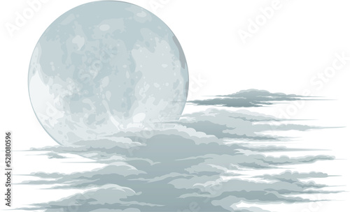 Obraz na plátně Spooky moonlit sky background