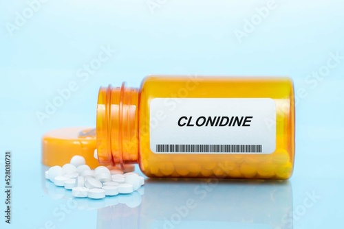 Clonidine Drug In Prescription Medication  Pills Bottle photo