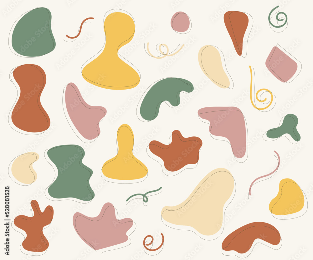 Hand drawn abstract shapes illustration collection
