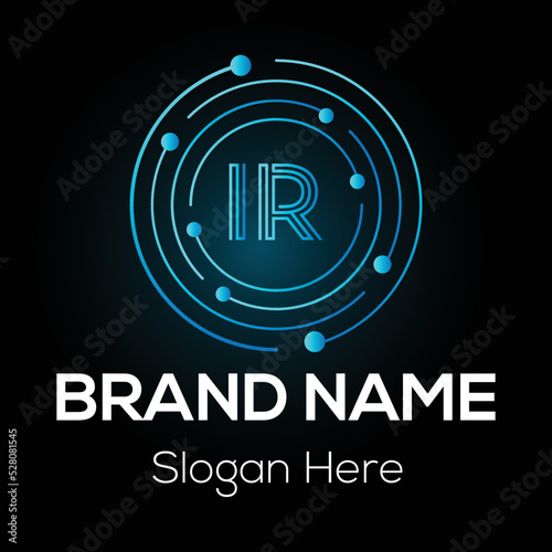 Abstract IR letter modern initial lettermarks logo design