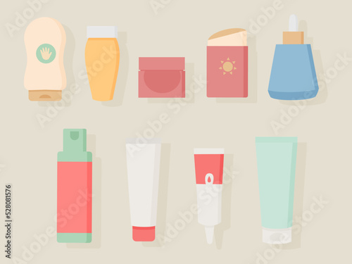Skincare products illustration collection