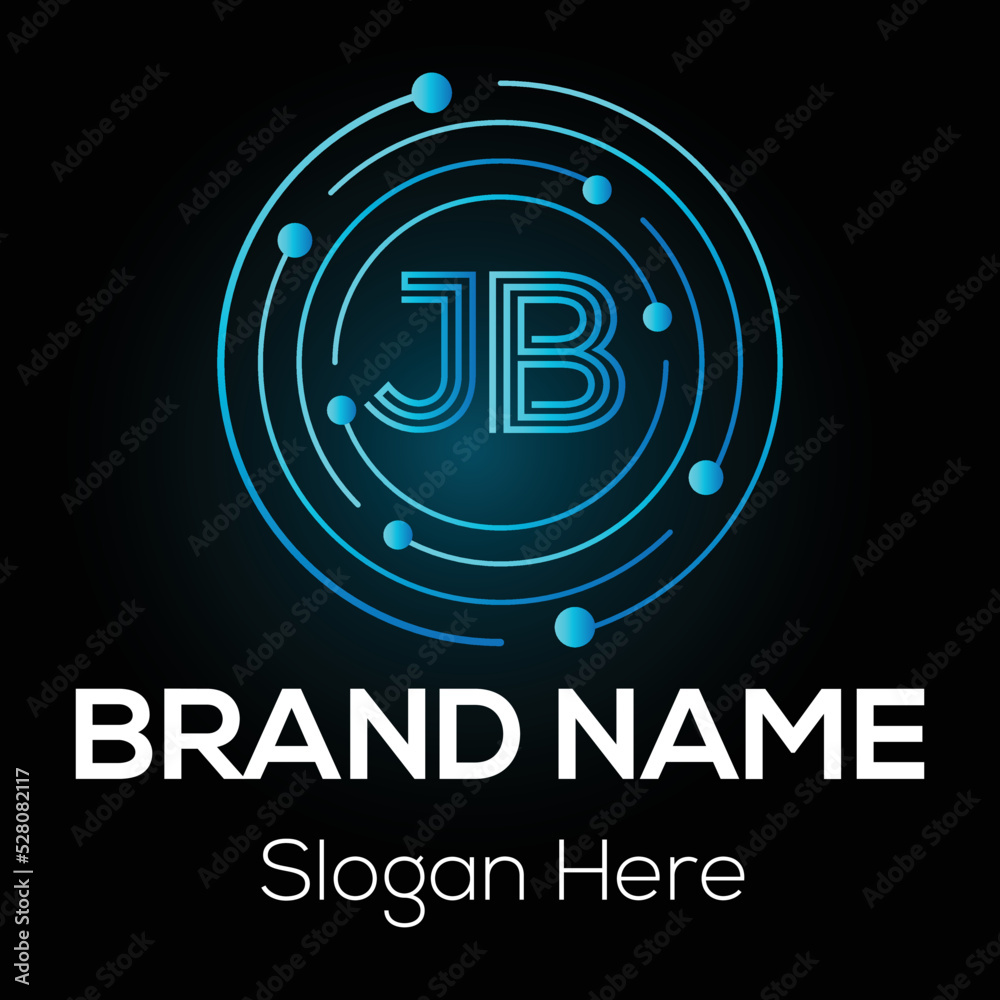 Abstract JB letter modern initial lettermarks logo design Stock Vector ...
