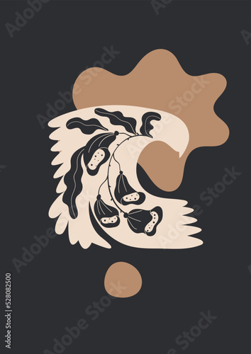 Boho folk poster with abstract shapes