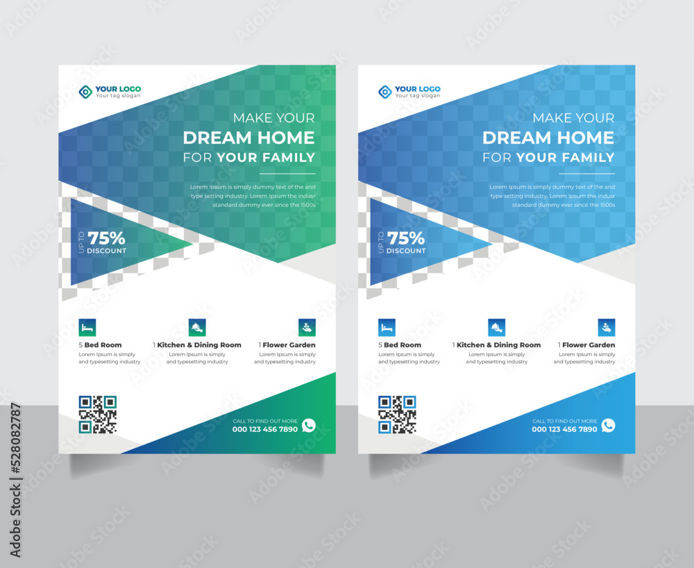 Dream home business flyer leaflet poster banner in A4 size template design vector design Dream home business flyer leaflet poster banner in A4 size template design vector design