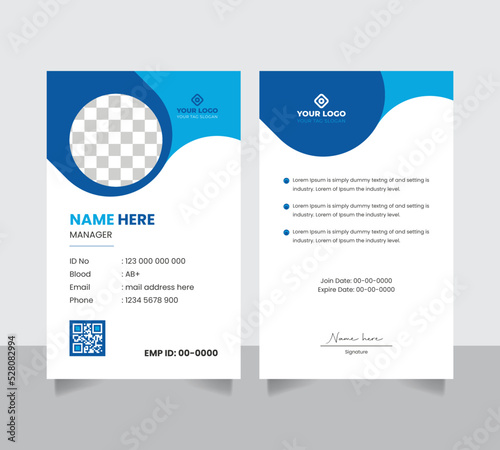 Company official id card template design concept