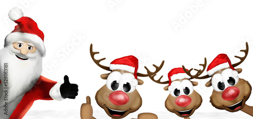 Three deers and the Santa C...
