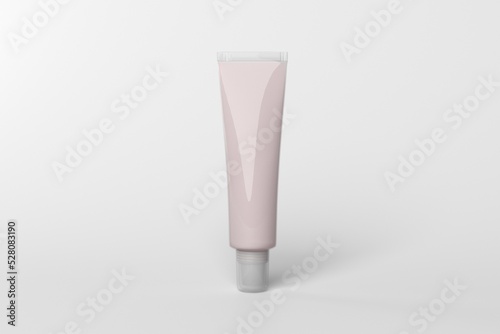 lip balm tube transparent packaging template mockup for design 3d render