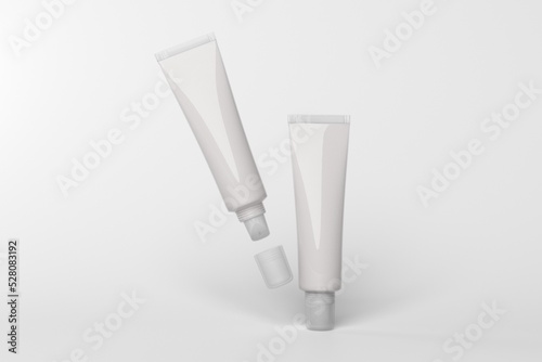 lip balm tube transparent packaging template mockup for design 3d render