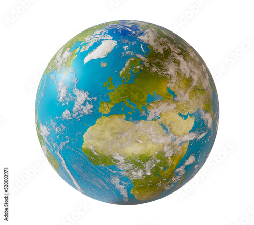 Planet Earth, the globe centred on Europe 3d-illustration. elements of this image furnished by NASA