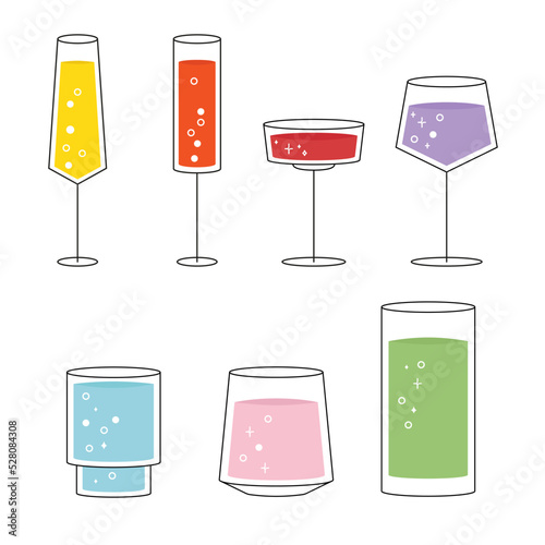 Cocktail glasses, evening drinks