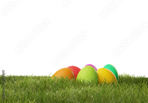 colored Easter eggs in high...