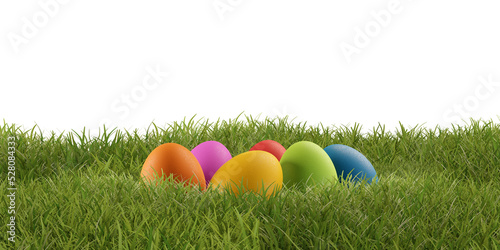 colored Easter eggs in high...