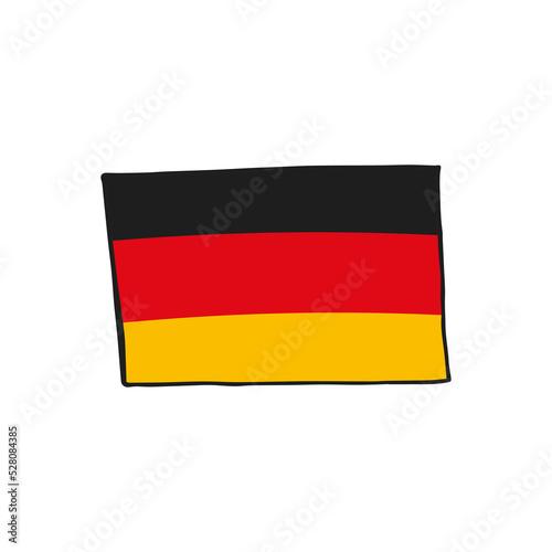 Oktoberfest 2022 - Beer Festival. Hand-drawn Doodle German flag on a white background. German Traditional holiday.