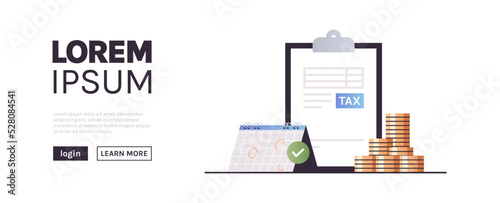 Calculating invoice for tax declaration and income tax return, business invoices concept flat vector illustration.