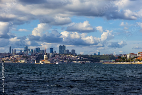 Bosphorus with famous Maiden Tower Kiz Kulesi in Istanbul