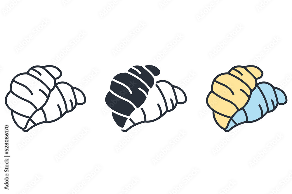 croissant icons symbol vector elements for infographic web croissant icons symbol vector elements for infographic web