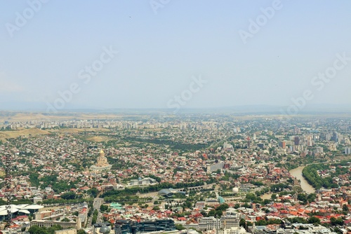 Fototapeta Naklejka Na Ścianę i Meble -  Bird's-eye view of the city buildings of Tbilisi