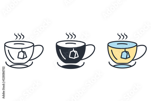 Tea icons symbol vector elements for infographic web