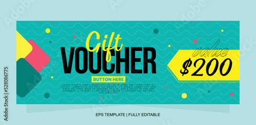 Discount Gift Voucher Design: Promotional Template for Sale Offers, Sale Promotion Gift Voucher Template: Discount Coupon Design, Vector Gift Voucher for Promotional Sale: Discount Template Design