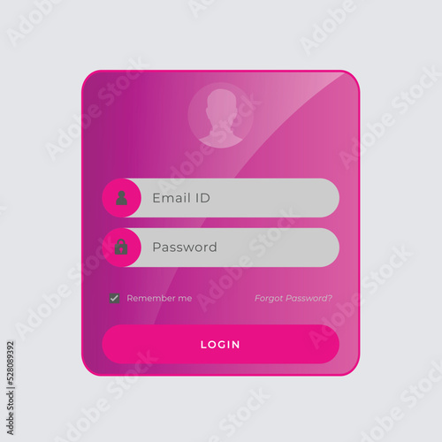 login form, vector design color from unique collection