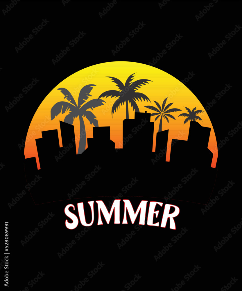 Naklejka premium Summer Time T-shirt Typography, Vector Illustration 