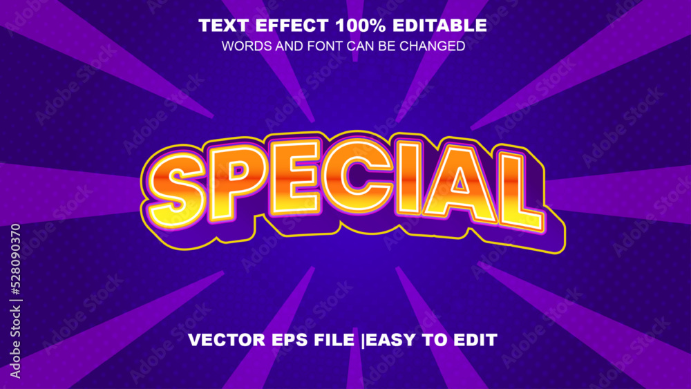 3D text effect 100% editable template