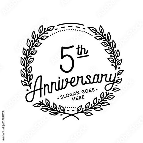 5 years anniversary celebrations design template. 5th logo. Vector and illustrations.
