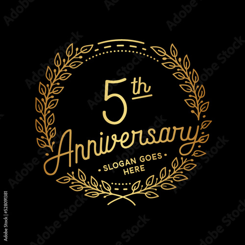 5 years anniversary celebrations design template. 5th logo. Vector and illustrations. 
