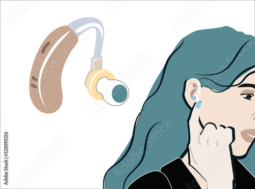 girl testing hearing aid