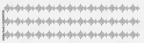 Monochrome soundwave lines. Sound wave equalizer Sound and music audio waves.Volume audio scales lines music line vibration sat