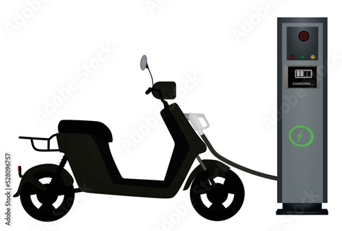 Motor cycle charging. vector illustration